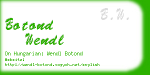 botond wendl business card